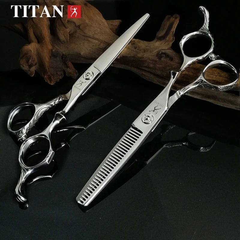 Hikari Titan Professional Japanese Hair Scissors – Cutting & Thinning Shears for Barbers & Hairdressers