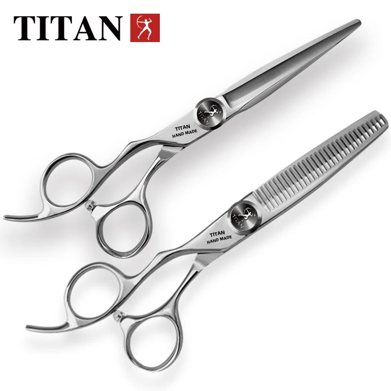 Hikari Titan Professional Japanese Scissors – Left-Handed Cutting & Thinning Shears