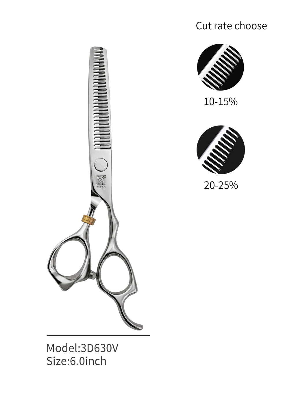 Hikari Titan 3D Professional Japanese Hair Scissors – Cutting & Thinning Shears for Barbers & Hairdressers