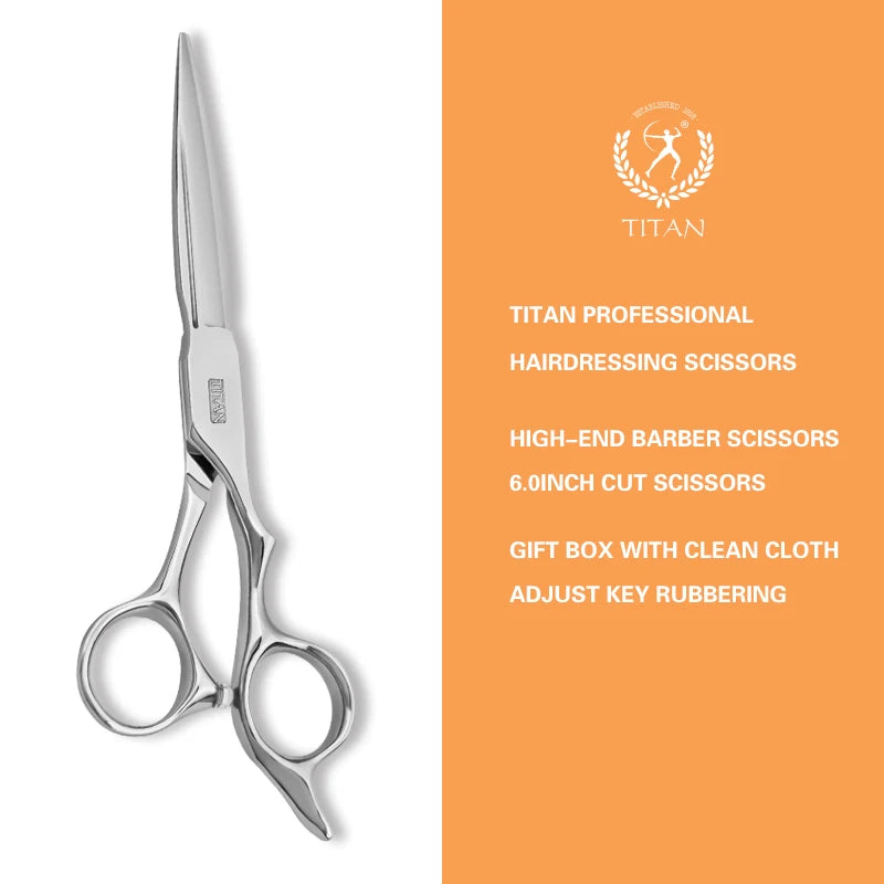 TITAN professional barber scissors hairdressing cut hair shear high-end vg10 steel 6inch