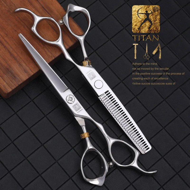 Hikari Titan Professional Japanese Hair Scissors – 440C Steel Cutting & Thinning Shears, 5.0–6.5”