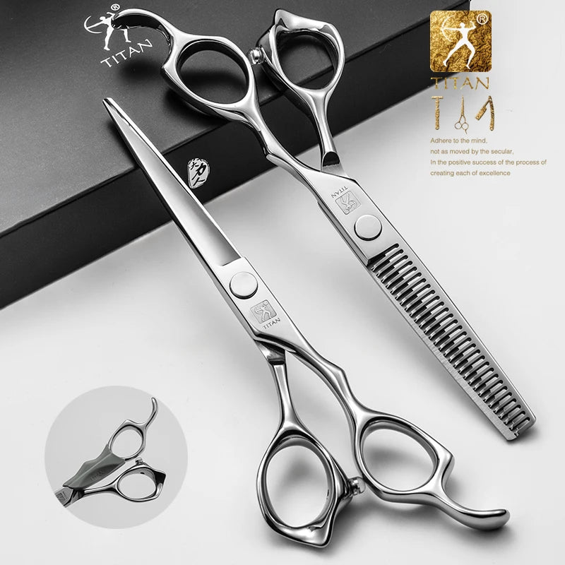 Hikari Titan Professional Japanese Hair Scissors – 440C Steel Cutting & Thinning Shears, 5.0–6.5”