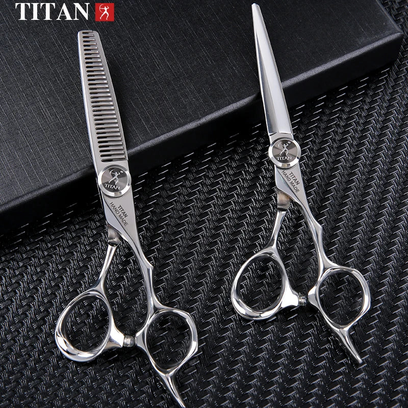 TITAN professional hairdresser scissors barber scissors  hair cutting  thinning  set of 5.5/6.0/6.5.7.0inch japan440c steel